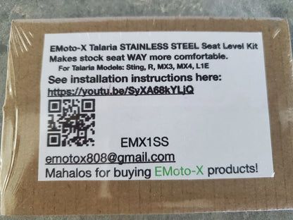 EMoto-X Talaria Sting Sitzhöhen-Kit Edelstahl MX3, MX4, MX5, L1E