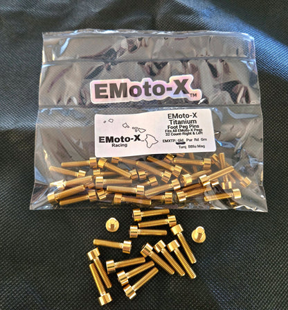 EMoto-X Racing Color Titanium Peg Replacement Pins For All EMoto-X Pegs 32 Count